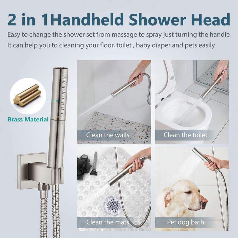 Aolemi Shower Faucet Set, High Pressure Shower System with 2-in-1