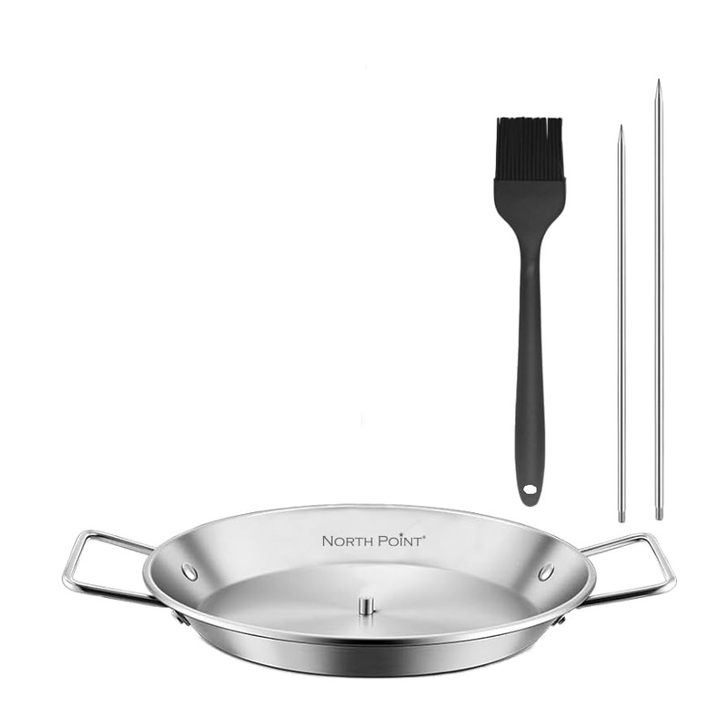 North Point 4 Piece Skewer Grill Set - Heavy-Duty Stainless-Steel