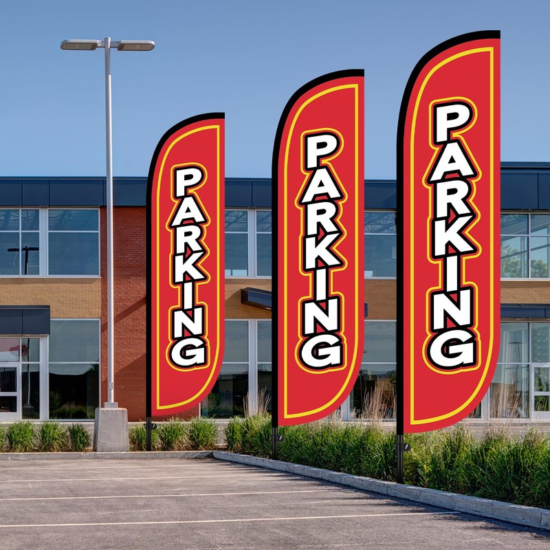 Fanfanwin 2 Pack Parking Feather Flag with 11 ft Pole