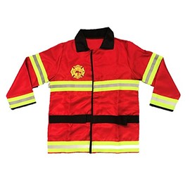 Matissa Children's Firefighter Role Play Costume and accessory Set Kids Boys Girls (Costume Only, Large (5-8 Years))