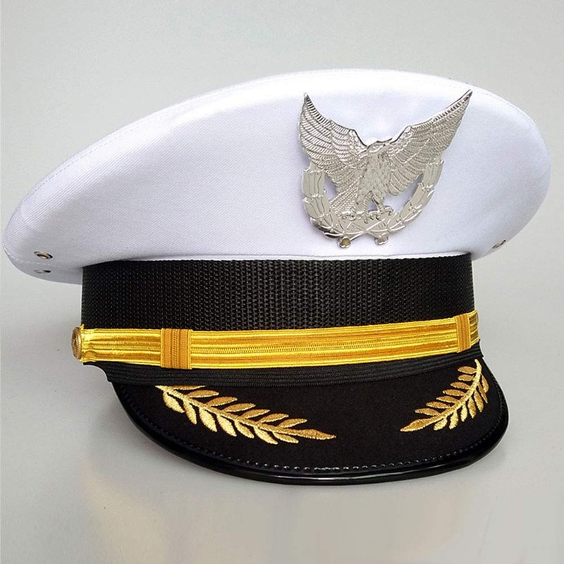 [cnstone] Pilot Hat, Hat, Eagle Badge, Embroidered, Costume Accessory, Kids,