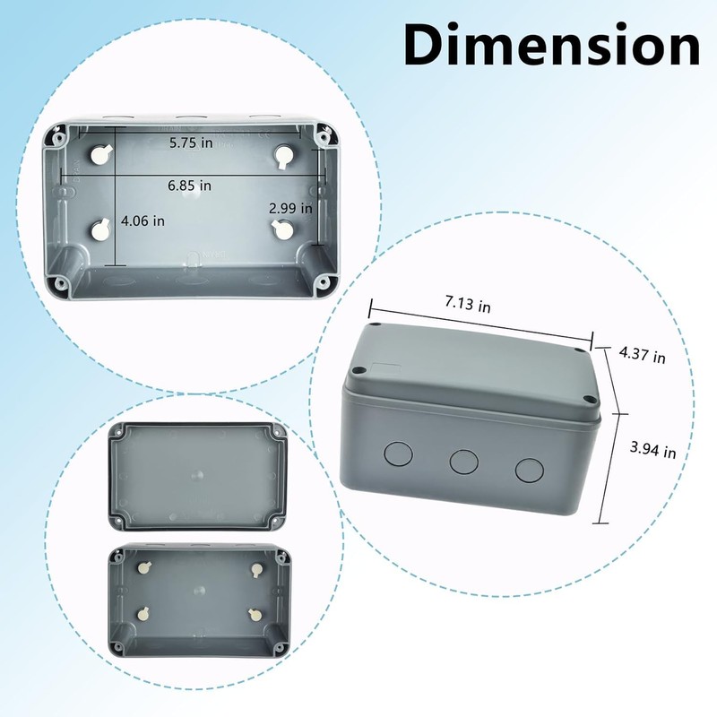 Outdoor Junction Box,USUPERINK Robust Outdoor Electrical Project Box,IP66 Weatherproof PVC/ABS