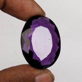 REAL-GEMS Violet Amethyst 52.75 Ct Oval Shaped Healing Crystal