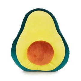 balvi Fluffy Avocado Pip Cushion in the Shape of an Avocado Polyester Green