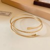 Long tiantian 2PCS Arm Cuff for Women Gold Upper Arm