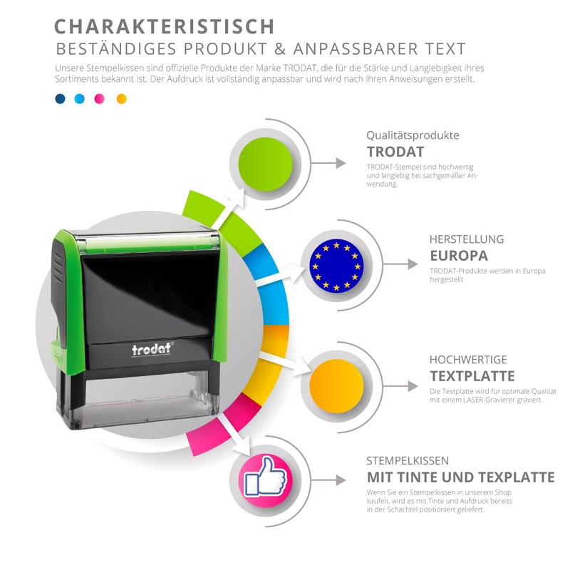 Trodat Printy 4916 Professional Self-Inking Stamp with 2 Lignes Pour