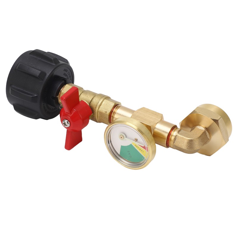 Propane Refill Adapter with Pressure Gauge and On Off Control