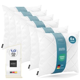 LILENO HOME Set of 6 cushion filling, 50 x 50 cm, washable at 95°C, suitable for allergy sufferers, polyester cushion inlet as couch cushion, sofa cushion, cocktail cushion and pillow