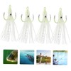 SUPVOX Glow-in-The-Dark Squid Hooks 4 Claw Fishing Octopus Bait Night
