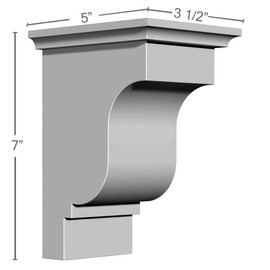 Ekena Millwork BKT03X07X05ED 3 1/2" W X 5" D X 7" H Edinburgh Bracket