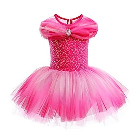 Lito Angels Princess Aurora Sleeping Beauty Ballerina Costume Ballet Leotard with Tutu Dress for Baby Girls, Fancy Dance Wear Outfit Age 18-24 Months, Hot Pink (Tag Number 90)