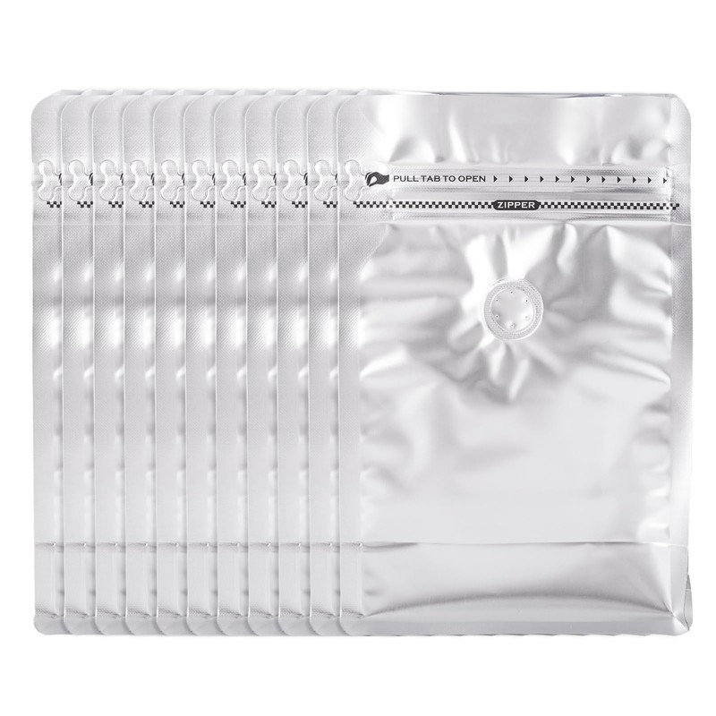Crafans Coffee Bean Bags with Valve Rectangle Zipper Coffee Storage