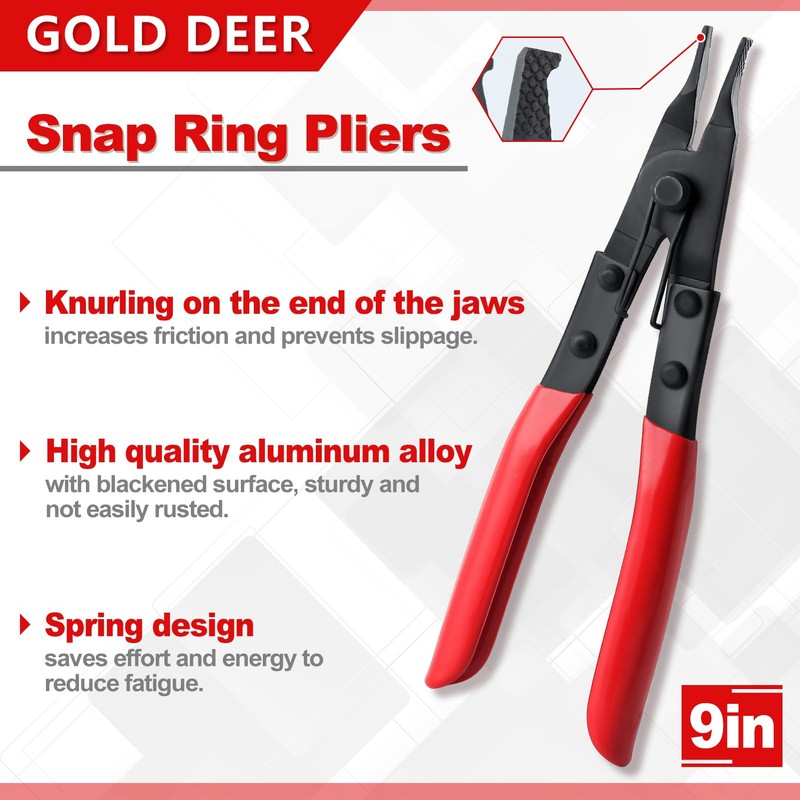 GOLD DEER 11" Retaining Ring Pliers - Lock, Horseshoe Washer,