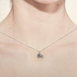 Sterling Silver Lamb Charm Necklace, 18"