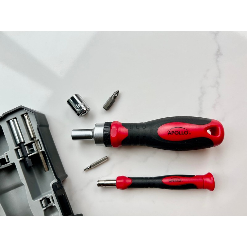 Apollo Tools Versatile 55-Piece Metric Tool Set with Ratcheting Bit