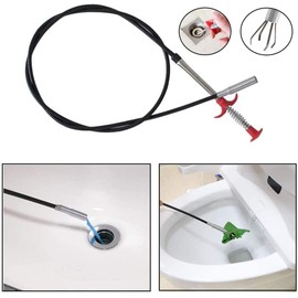 SDTC Tech SDTC Tech 2-Pack Spring Pipeline Dredge Hook Cleaner Gripper Grabber Pickup Tool Flexible Drain Clog Remover Retractable Claw Retriever for Kitchen Bathroom Toilet Tub (24inch + 64inch)