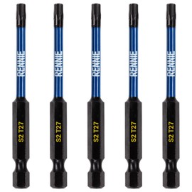 5 x Rennie Tools 75mm Long T27 TX27 Impact Screwdriver Driver Bits Set. Heavy Duty Magnetic Torx Screwdriver Bit Set. Black Oxide Coated Torx Impact Driver Bits. Torx Bit Set.