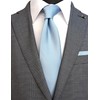 ZENXUS Regular Dusty Blue Tie and Pocket Square for Men,