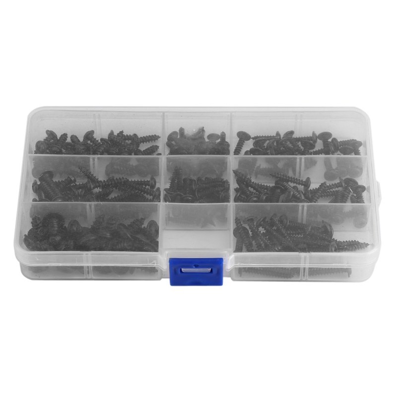 200Pcs Self-Tapping Screw Assortment Stainless Steel Truss Self-Drilling Screw Kit