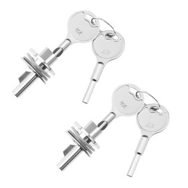 EMSea 2 Sets Glass Door Lock Sliding Shop Window Display Cabinet Terrarium Lock with 4 Keys 25 x 25 mm for Glass Cabinet Doors and Windows Jewellery Cabinets