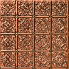 A La Maison Ceilings R125 Emma's Flowers Foam Glue-up Ceiling Tile (128 sq. ft./Case), Pack of 48, Antique Copper