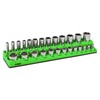 ARES 60007-26-Piece 3/8 in SAE Magnetic Socket Organizer -GREEN -Holds