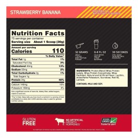Suplemento Optimum Nutrition Proteína Proteína Gold Standard 100% Whey sabor strawberry banana de 2.27kg en polvo