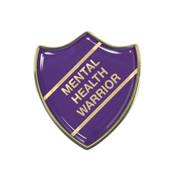 Capricornone Mental Health Warrior Gel Domed Purple School Shield Badge