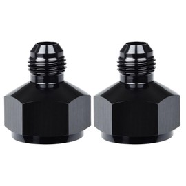 VehiMata 8AN Female to 6AN Male Flare Reducer Fitting Adapter Aluminum Black 2PCS