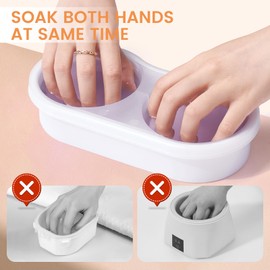 Dual Nail Soaking Bowl Acetone Proof: Soak Off Gel Nail Polish Dip Powder Remover Bowl- Cut the Soaking Time in Half Manicure Bowl for Salon Home