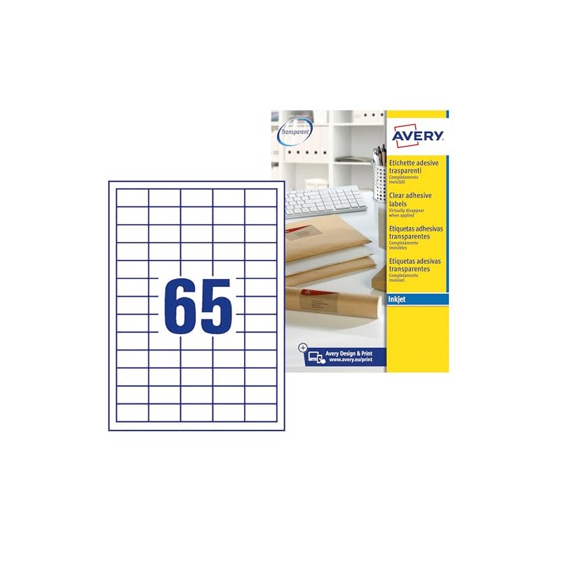 Avery J8551-25 Mini Labels for Inkjet Printers (38.1 x 21.2