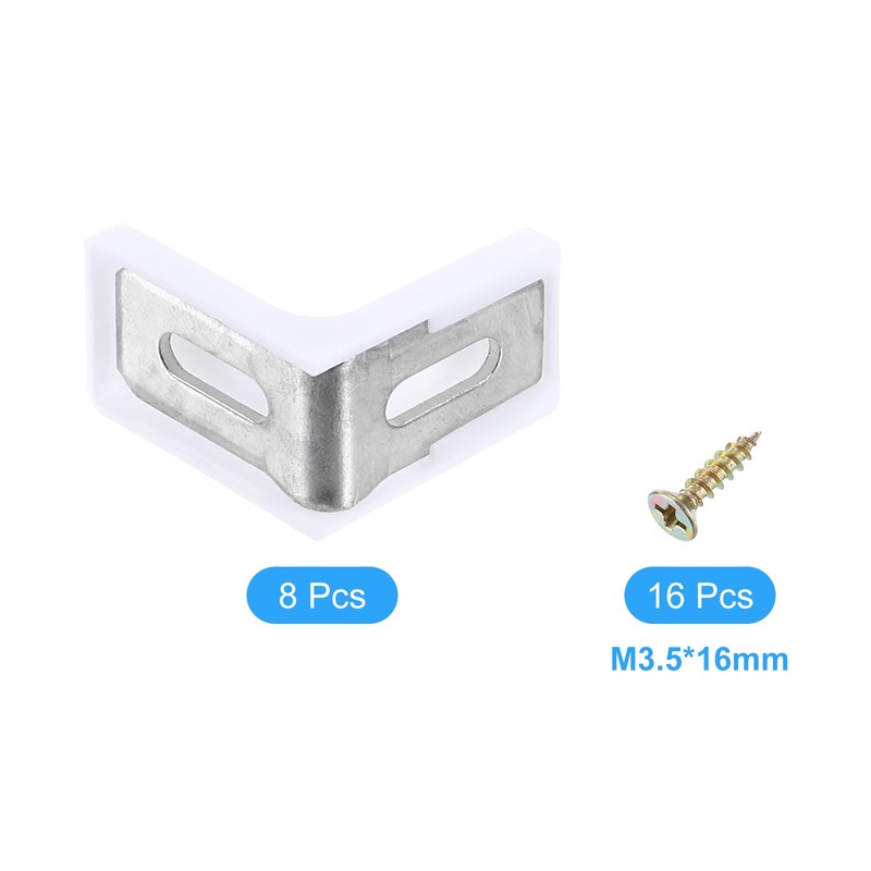 sourcing map 8 Pcs 90 Degree Plastic Corner Braces, 28x17.5x28mm