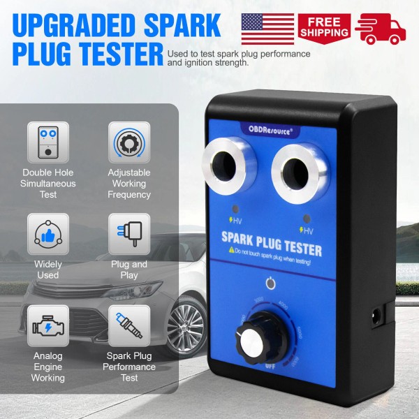 OBDResource ‌Dual Hole Spark Plug Tester – Simultaneous Two Plug