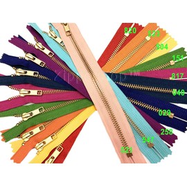 Metal Zippers YKK® #5 Brass Auto Lock Zipper Medium Weight Closed Bottom Available in 7 Inch or 9 Inch - Made in USA (9 Inch 3pcs, 817 Cerise Pink)