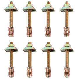 Pleenild 8Set 4 in 1 Furniture Connecting Fittings with Half Moon Connectors Half Moon Washer Bolts Table Bed Assembly Fasteners for Cabinets Bunk Beds Headboards（M8*80mm) (8)