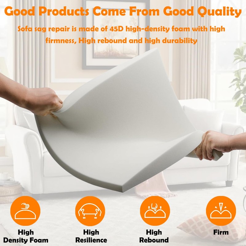 Acidea Couch Cushion Support for Sagging Seat, 2Pack 50.5x50.5cm High