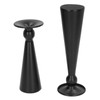 2 Piece Matte Black Metal Taper Candlesticks Retro Modern Hourglass