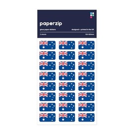 PAPERZIP - Australia Flags – 48 Stickers for Business, Schools, Celebrations