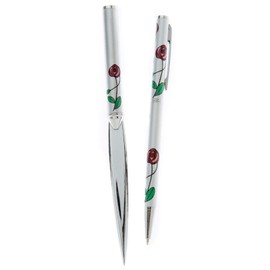 Womens Red Rose Pen and Letter Opener Gift Boxed Set - Charles Rennie Mackintosh Design