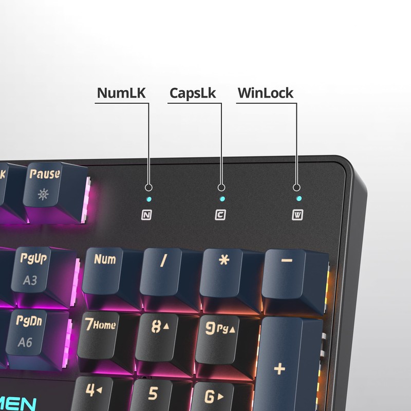 surmen Full Size Creamy Keyboard with Number Pad, 104 Keys