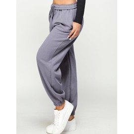 IUUI Women's High Waisted Fleece Sweatpants - Casual Baggy Joggers with Pockets, Foldable Warm Lounge Pants
