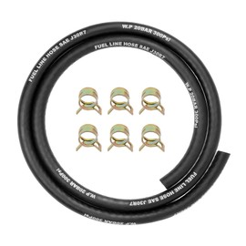 Shineyoo 燃料ホース ガソリンホース 内径5mm 肉厚3.5mm 外径12mm 3層フューエルホース 全長1M 耐油 耐圧 耐熱 専用ホースクランプ 6個付き 自動車・バイク・芝刈り機用