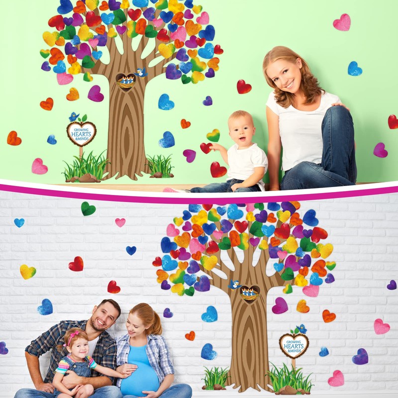 103 Pieces Classroom Tree Bulletin Board Set Bulletin Board Hearts