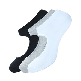 Yash Gallery Yoga Socks for Women Non Slip Barre Socks with Grips/Straps Pack of 6 Pack of 3, 1 Black 1 Grey 1 White, 4-6