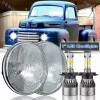JESUO Pair 7" Inch LED Car Headlight Parts Round HI/LO