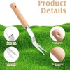jiaguan Weed Puller With V-Shape Fork,Wooden Handle Manual Patio Weed