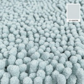 MAYSHINE Non-Slip Bathroom Rug Shag Shower Mat(17x24 Inches) Machine Washable Carpet, Bath Mats with Water Absorbent Soft Microfibers of Spa Blue