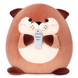 Colliyarko Original 12.5-inch Large Otter Plush Pillow Stuffed Animal Toy,Big Cute Soft Toys Fat Kawaii Cuddle Adorable Plushie Toy,Gift for Kids