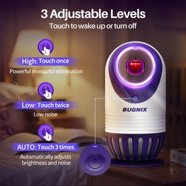 BUGNIX Indoor Insect Trap with Automatic Setting, Magnetic Design Gnat Traps Fruit Fly Traps for House with UV Light, Mosquito Trap Indoor Bug Trap for Fruit Flies, Gnats– No Need for Mosquito Paper