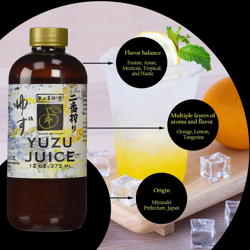 Yakami Orchard 100% Pure Japanese Yuzu Juice, 12 Ounce (Pack